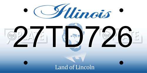 27TD726 Illinois License Plate