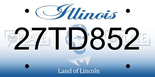 27TD852 Illinois License Plate