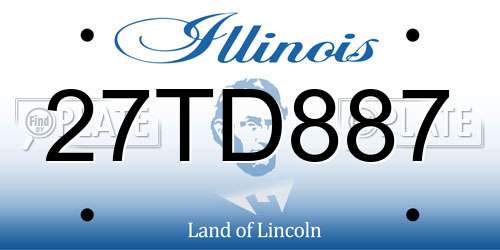 27TD887 Illinois License Plate