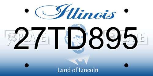 27TD895 Illinois License Plate