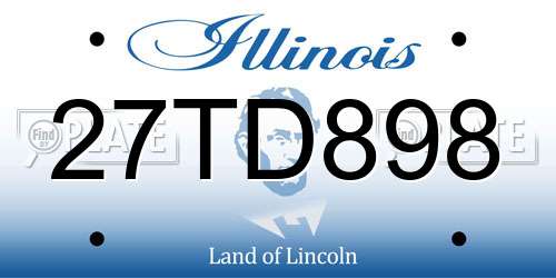 27TD898 Illinois License Plate