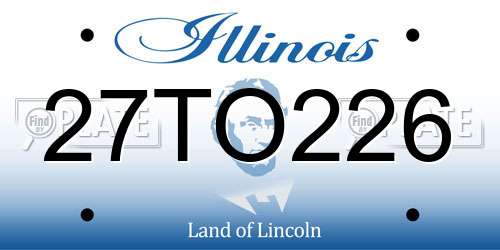 27TO226 Illinois License Plate