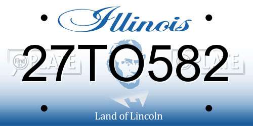 27TO582 Illinois License Plate