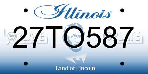 27TO587 Illinois License Plate