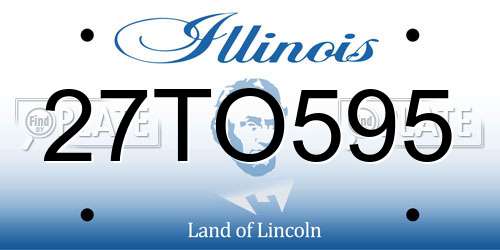 27TO595 Illinois License Plate