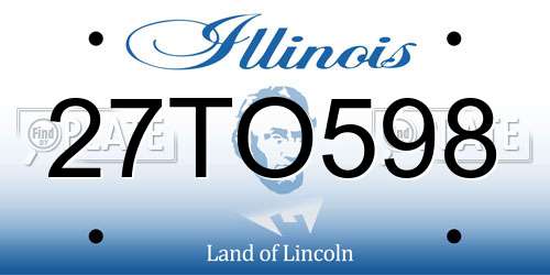 27TO598 Illinois License Plate