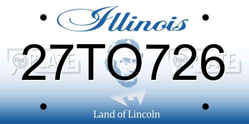 27TO726 Illinois License Plate
