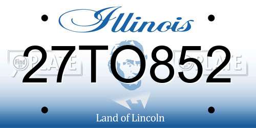 27TO852 Illinois License Plate