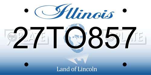 27TO857 Illinois License Plate