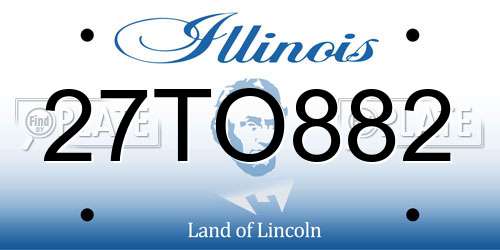 27TO882 Illinois License Plate