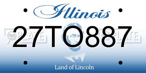 27TO887 Illinois License Plate