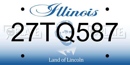 27TQ587 Illinois License Plate
