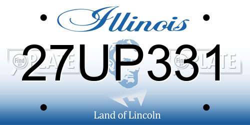 27UP331 Illinois License Plate