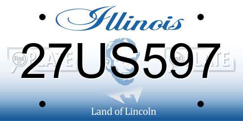 27US597 Illinois License Plate