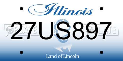 27US897 Illinois License Plate