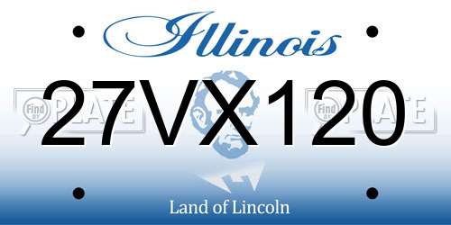 27VX120 Illinois License Plate
