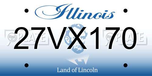 27VX170 Illinois License Plate