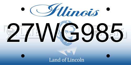 27WG985 Illinois License Plate