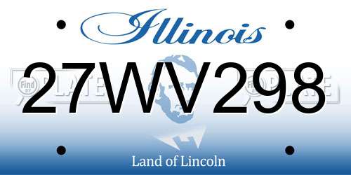 27WV298 Illinois License Plate