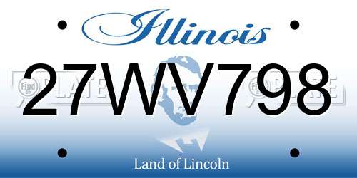 27WV798 Illinois License Plate