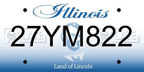 27YM822 Illinois License Plate
