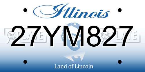 27YM827 Illinois License Plate