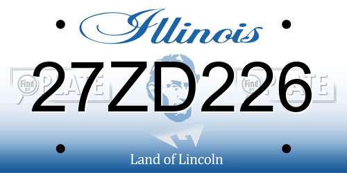 27ZD226 Illinois License Plate