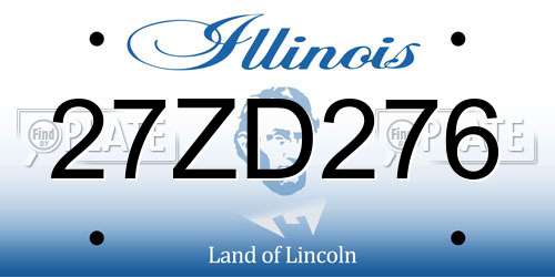 27ZD276 Illinois License Plate