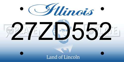 27ZD552 Illinois License Plate