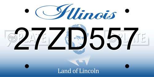 27ZD557 Illinois License Plate
