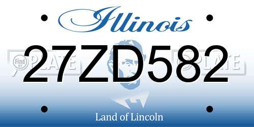 27ZD582 Illinois License Plate