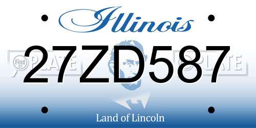 27ZD587 Illinois License Plate