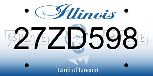 27ZD598 Illinois License Plate