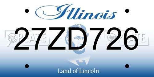 27ZD726 Illinois License Plate