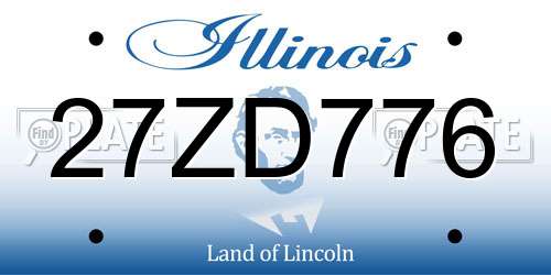 27ZD776 Illinois License Plate