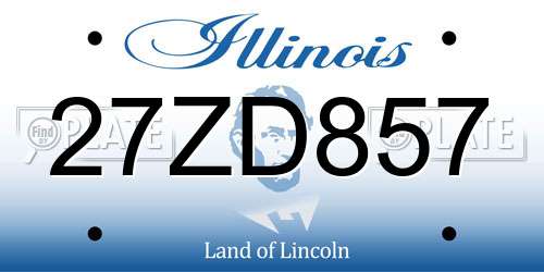 27ZD857 Illinois License Plate