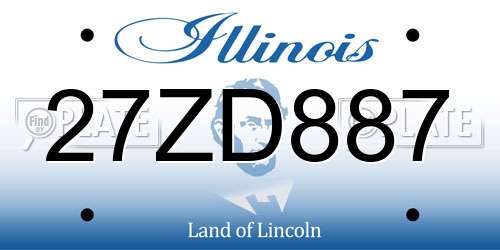 27ZD887 Illinois License Plate