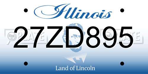 27ZD895 Illinois License Plate