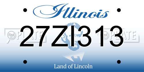 27ZI313 Illinois License Plate