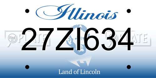 27ZI634 Illinois License Plate