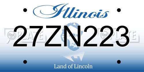 27ZN223 Illinois License Plate