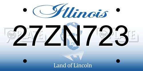 27ZN723 Illinois License Plate
