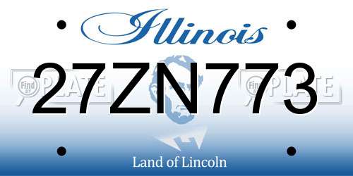 27ZN773 Illinois License Plate