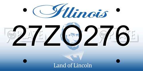 27ZO276 Illinois License Plate