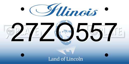 27ZO557 Illinois License Plate