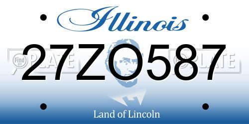 27ZO587 Illinois License Plate