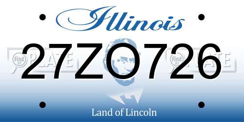 27ZO726 Illinois License Plate