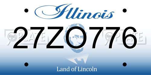 27ZO776 Illinois License Plate