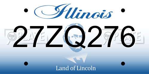 27ZQ276 Illinois License Plate