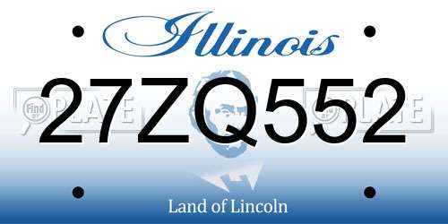 27ZQ552 Illinois License Plate